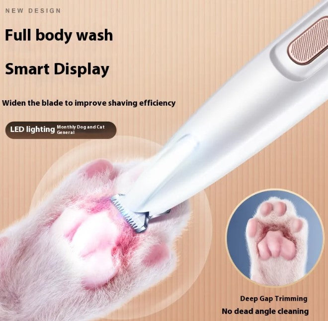 Pet paw trimmer with built-in LED light