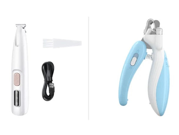 Pet paw trimmer with built-in LED light