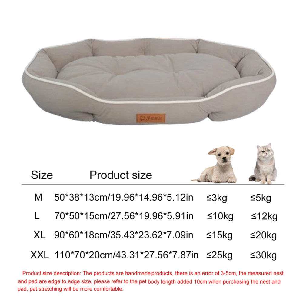 Four Season Square Dog Bed for Large Dog Mattress Bite-Resistant Cat Bed Soft Thickened Dog Bed Waterproof Sofa Pet House
