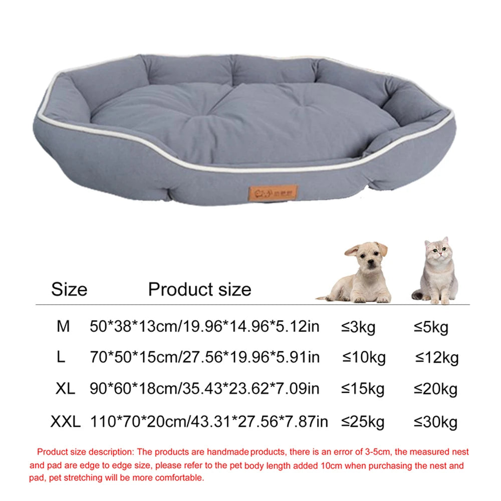 Four Season Square Dog Bed for Large Dog Mattress Bite-Resistant Cat Bed Soft Thickened Dog Bed Waterproof Sofa Pet House