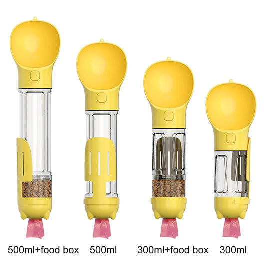 3-in-1 Multifunctional Portable Pet Water Bottle and Food Feeder with Leak-Proof Poop Dispenser
