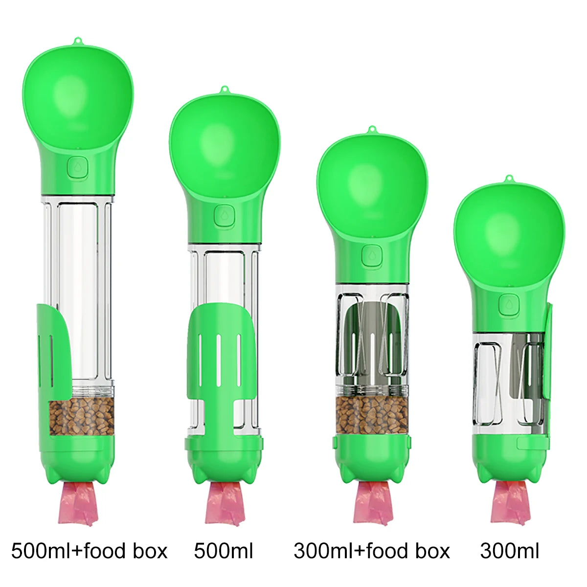 3-in-1 Multifunctional Portable Pet Water Bottle and Food Feeder with Leak-Proof Poop Dispenser