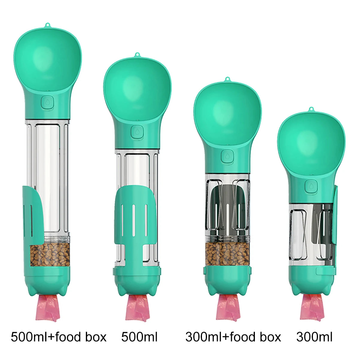 3-in-1 Multifunctional Portable Pet Water Bottle and Food Feeder with Leak-Proof Poop Dispenser