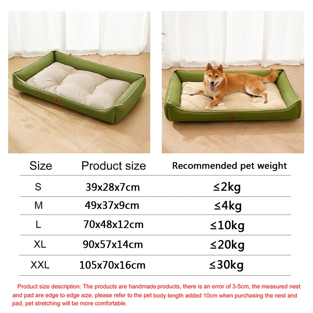 Four Season Square Dog Bed for Large Dog Mattress Bite-Resistant Cat Bed Soft Thickened Dog Bed Waterproof Sofa Pet House