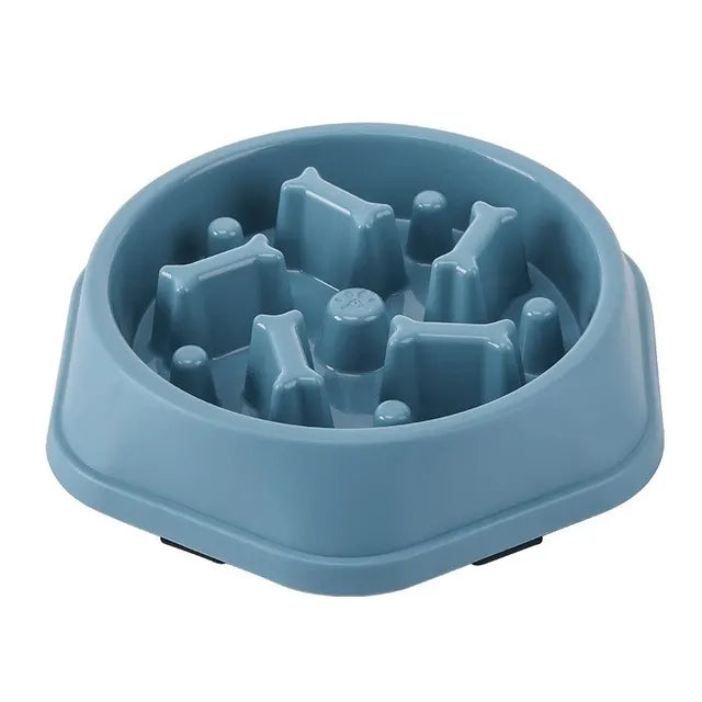 Slow feeder pet bowl with maze-style ridges