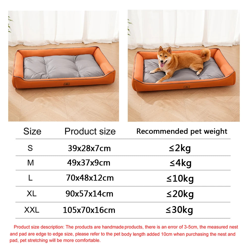 Four Season Square Dog Bed for Large Dog Mattress Bite-Resistant Cat Bed Soft Thickened Dog Bed Waterproof Sofa Pet House