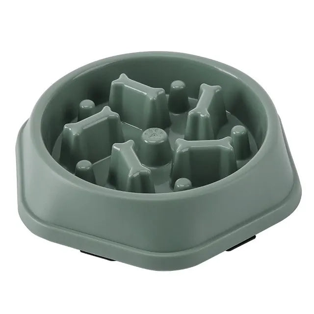 Slow feeder pet bowl with maze-style ridges
