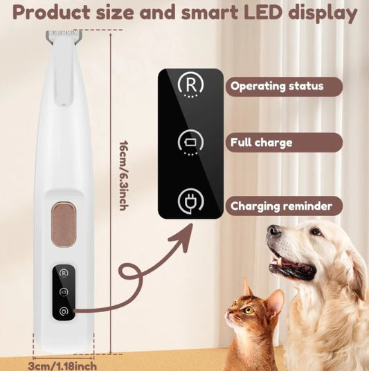 Pet paw trimmer with built-in LED light