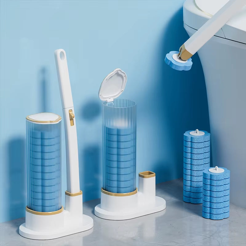 Disposable Toilet Brush Wall-Mounted Toilet Cleaner Replacement Head Cleaning Tool Toilet Brush WC Kit Bathroom Accessories