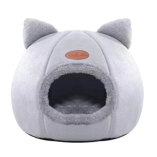 Cozy enclosed cave bed for cats and small dogs
